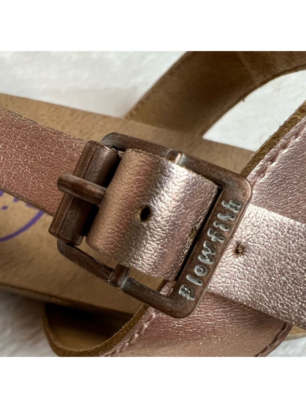 Blowfish Women’s Granola Rose Gold Strappy Ankle Buckle Strap Sandal - Sz 10 - Picture 9 of 11